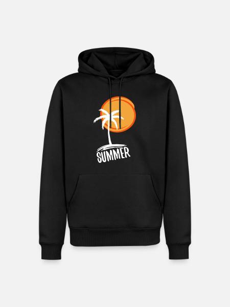Urlaub und Sommer im Paradies (weiß) - Männer Premium Bio Hoodie - Schwarz