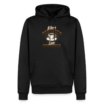 More Espresso - Men’s Premium Organic Hoodie - black - Front - Nico (187cm)