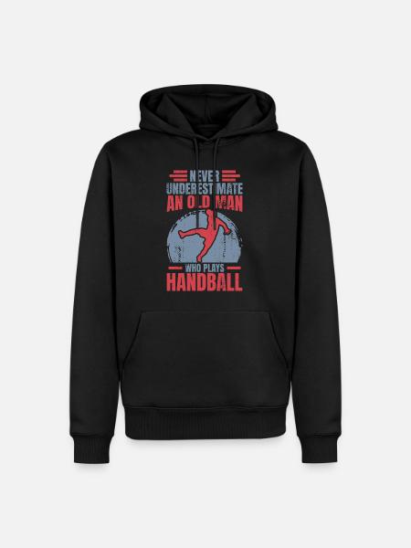 Handball Großvater - Männer Premium Bio Hoodie - Schwarz