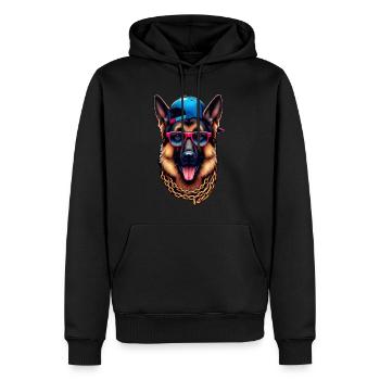 German Shepherd The Rapper - Men’s Premium Organic Hoodie - black - Front - Nico (187cm)