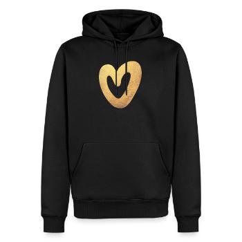 Yoga Herz Gold Liebe Weihnachten Symbol Luxus Love - Männer Premium Bio Hoodie - Schwarz - Vorne - Nico (187cm)