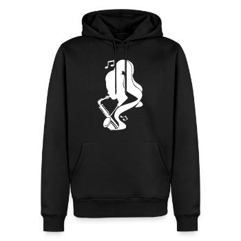Saxophonistin Skizze - Männer Premium Bio Hoodie - Schwarz - Vorne - Nico (187cm)