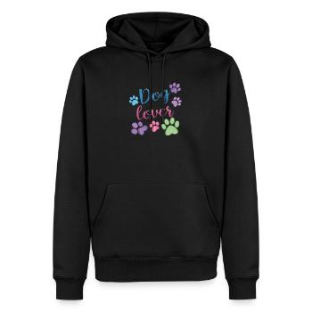 Amoureux des chiens - Sweat à capuche Premium bio Homme - noir - Devant - Nico (187cm)