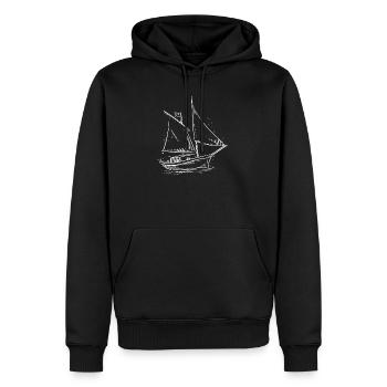 Segelabenteuer in der Silhouette: Elegante Segler - Männer Premium Bio Hoodie - Schwarz - Vorne - Nico (187cm)