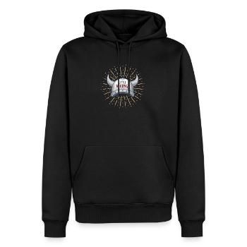Wikinger Helm Kind - Little Viking - Männer Premium Bio Hoodie - Schwarz - Vorne - Nico (187cm)