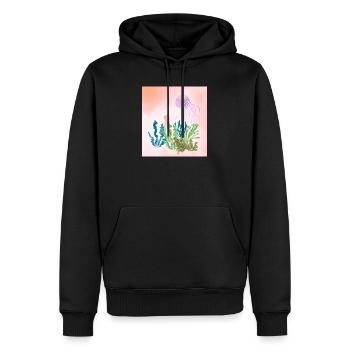 Pastellmeer Unterwasserwald - Männer Premium Bio Hoodie - Schwarz - Vorne - Nico (187cm)