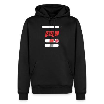 Level Up Win Lose Conception de jeux de sport - Sweat à capuche Premium bio Homme - noir - Devant - Nico (187cm)