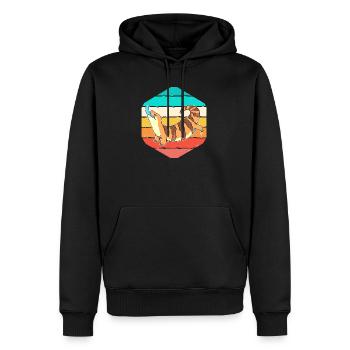 Eidechse - Männer Premium Bio Hoodie - Schwarz - Vorne - Nico (187cm)