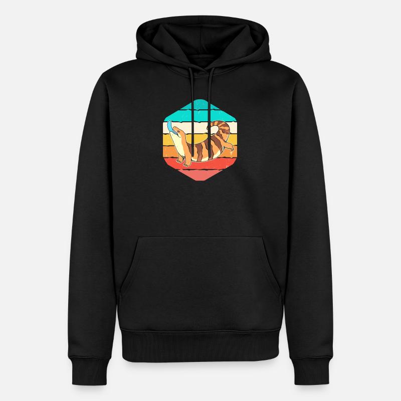 Eidechse - Männer Premium Bio Hoodie - Schwarz