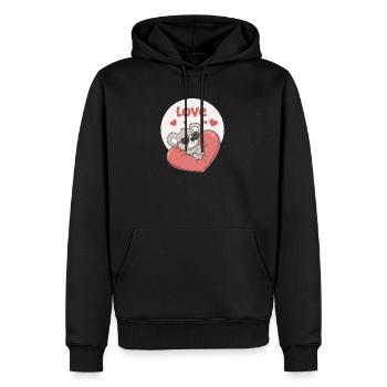 Koala Coeur en Couleurs - Sweat à capuche Premium bio Homme - noir - Devant - Nico (187cm)
