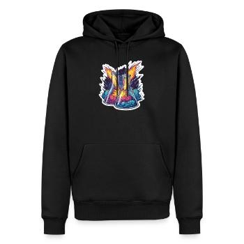 Laboratoire Geek Éducatif Expérience de la pluie de météores Quadrantide - Sweat à capuche Premium bio Homme - noir - Devant - Nico (187cm)