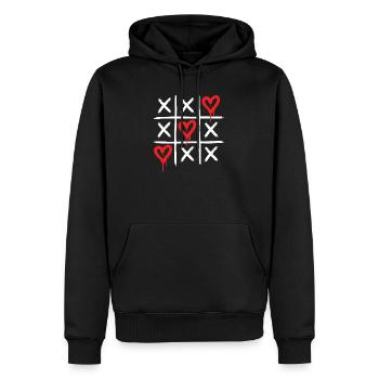 Graffiti Herzen – Dripping Love Street-Art - Männer Premium Bio Hoodie - Schwarz - Vorne - Nico (187cm)