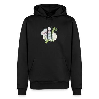 Koala Bambou Cool Lunettes Soleil - Sweat à capuche Premium bio Homme - noir - Devant - Nico (187cm)
