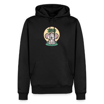 Koala Zen Méditant - Sweat à capuche Premium bio Homme - noir - Devant - Nico (187cm)