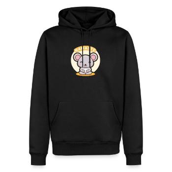 Namaste Zen Maus - Männer Premium Bio Hoodie - Schwarz - Vorne - Nico (187cm)