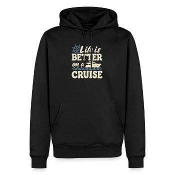 Voyage de vacances d’été en bateau de croisière - Sweat à capuche Premium bio Homme - noir - Devant - Nico (187cm)