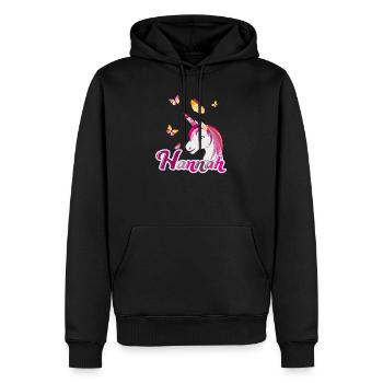 Hannah , Mädchenname, Lieblingsname - Männer Premium Bio Hoodie - Schwarz - Vorne - Nico (187cm)
