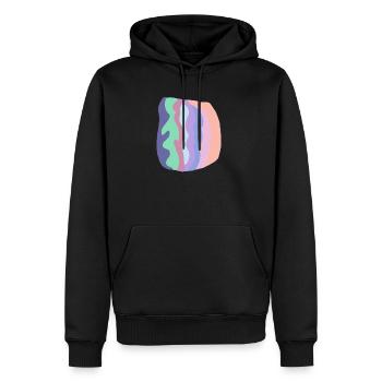 Couches d’ondes pastel - Sweat à capuche Premium bio Homme - noir - Devant - Nico (187cm)