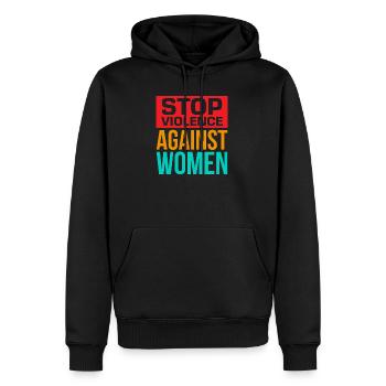 Gewalt gegen Frauen stoppen - Männer Premium Bio Hoodie - Schwarz - Vorne - Nico (187cm)
