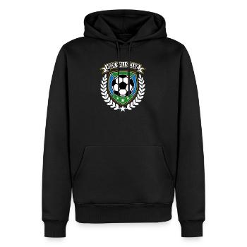 Blason de football du club Kick Balls - Sweat à capuche Premium bio Homme - noir - Devant - Nico (187cm)