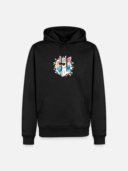 Cool Kangaroo – Retro-Stil & Sonnenbrille - Männer Premium Bio Hoodie - Schwarz