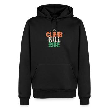 Grimpe Tombe Remonte – Montagne - Sweat à capuche Premium bio Homme - noir - Devant - Nico (187cm)