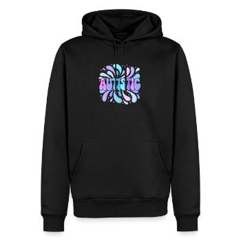 Explosion Pastel Autisme - Sweat à capuche Premium bio Homme - noir - Devant - Nico (187cm)