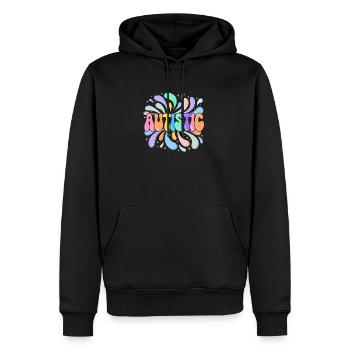 Autistischer Regenbogenspritzer - Männer Premium Bio Hoodie - Schwarz - Vorne - Nico (187cm)