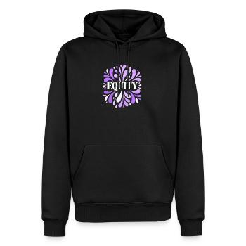 Équité Violet Burst Floral - Sweat à capuche Premium bio Homme - noir - Devant - Nico (187cm)