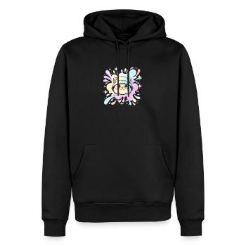 Chat pastel en capuche éclatante - Sweat à capuche Premium bio Homme - noir - Devant - Nico (187cm)