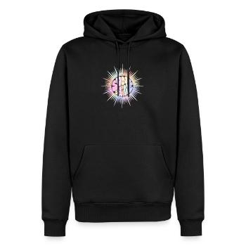 Pastel Sun SUNSHINE Retro Groovy - Männer Premium Bio Hoodie - Schwarz - Vorne - Nico (187cm)
