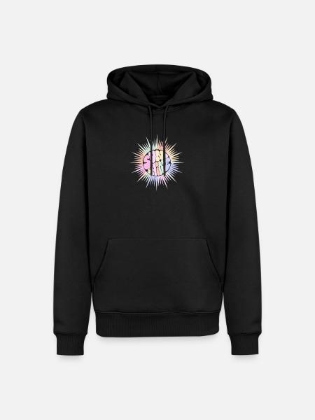 Pastel Sun SUNSHINE Retro Groovy - Männer Premium Bio Hoodie - Schwarz