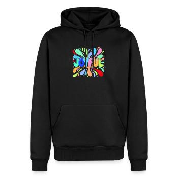 Éclat Joyeux Gerbes Colorées - Sweat à capuche Premium bio Homme - noir - Devant - Nico (187cm)