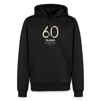 60 Ans Toujours Une Valeur Sûre - Cadeau 60 Ans - Sweat à capuche Premium bio Homme - noir - Devant - Nico (187cm)