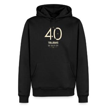 40 Ans Toujours Une Valeur Sûre - Cadeau Anniversa - Sweat à capuche Premium bio Homme - noir - Devant - Nico (187cm)