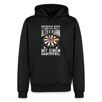 Lustige Darts Sprüche Darts Geschenke - Männer Premium Bio Hoodie - Schwarz - Vorne - Nico (187cm)