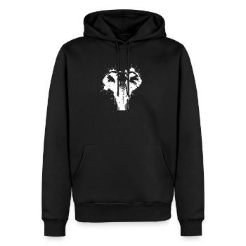Elefantenkunst Splash White - Männer Premium Bio Hoodie - Schwarz - Vorne - Nico (187cm)