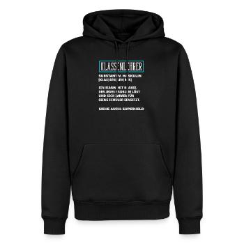 Klassenlehrer Definition - Männer Premium Bio Hoodie - Schwarz - Vorne - Nico (187cm)