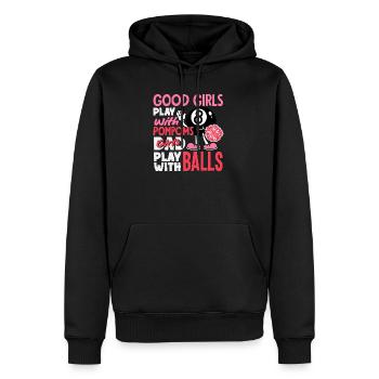 Böse Mädchen Spielen Mit Bällen Billard Lustig - Männer Premium Bio Hoodie - Schwarz - Vorne - Nico (187cm)