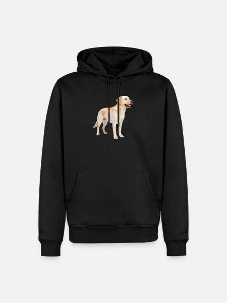Beige Labrador im Profil - Männer Premium Bio Hoodie - Schwarz