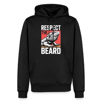 Respectez la barbe ! Terraristiques de reptiles dragon barbu - Sweat à capuche Premium bio Homme - noir - Devant - Nico (187cm)