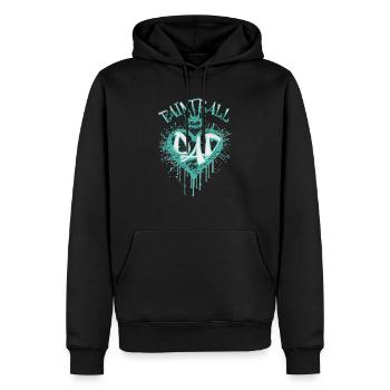 Paintball-Vater, gekröntes Herz des Splatters - Männer Premium Bio Hoodie - Schwarz - Vorne - Nico (187cm)