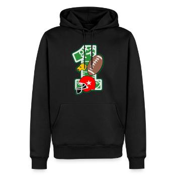 Football 1st birthday party number 1 - 1 years - Men’s Premium Organic Hoodie - black - Front - Nico (187cm)
