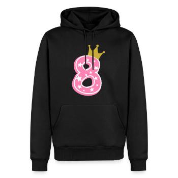 8 Krone 8. Geburtstag 8 Jahre - Männer Premium Bio Hoodie - Schwarz - Vorne - Nico (187cm)