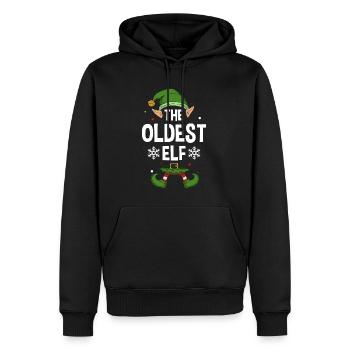 Le plus ancien groupe familial elfe correspondant à Noël - Sweat à capuche Premium bio Homme - noir - Devant - Nico (187cm)