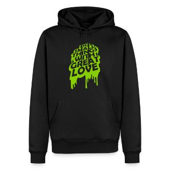 Quote do small things - Men’s Premium Organic Hoodie - black - Front - Nico (187cm)