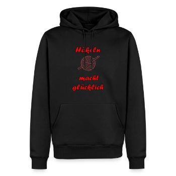 Häkeln macht glücklich 1 - Männer Premium Bio Hoodie - Schwarz - Vorne - Nico (187cm)