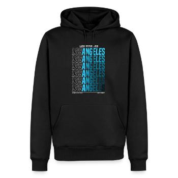 Los Angeles - Sweat à capuche Premium bio Homme - noir - Devant - Nico (187cm)