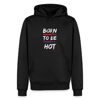 Born to be hot - Men’s Premium Organic Hoodie - black - Front - Nico (187cm)