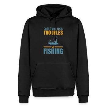Fin & Tackle - Männer Premium Bio Hoodie - Schwarz - Vorne - Nico (187cm)
